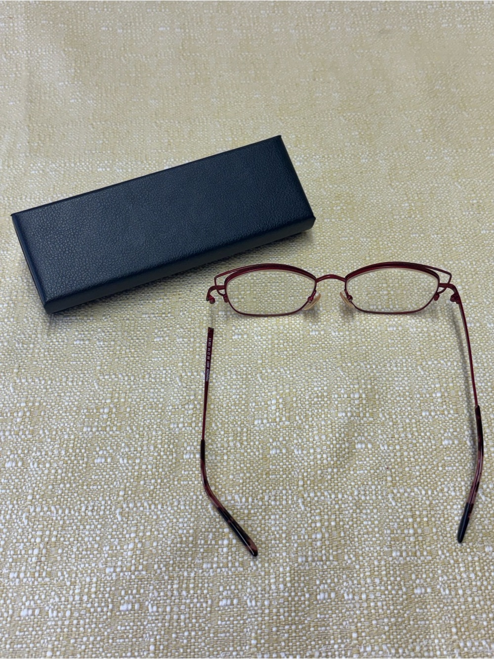 Women's Slim Metal Reading Glasses in Deep Red
